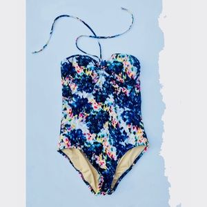 J. Crew Watercolor Confetti One Piece Swimsuit Size: 6